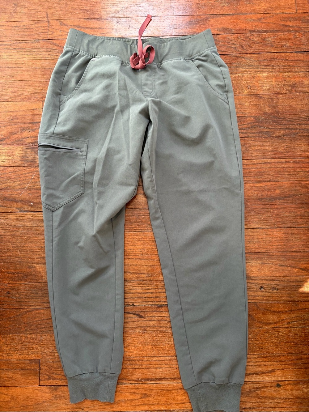 Figs Olive Jogger Sweatpants with Red Drawstring